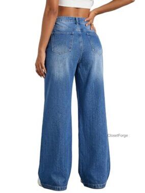 High Waist Wide Leg Baggy Boyfriend Jeans